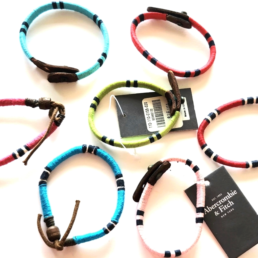 7pc AF HOLLISTER BRACELETS JUNIOR KIDS SIZE  NWOT ABERCROMBIE FITCH